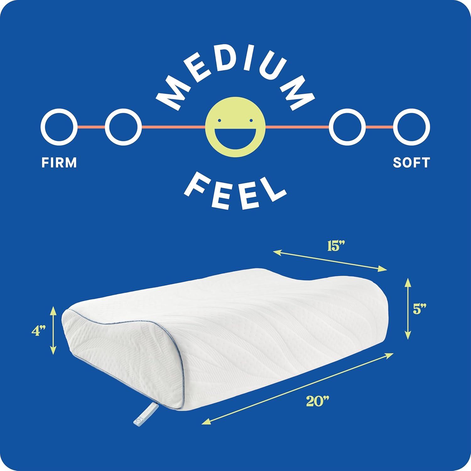 imageSEALY Dreamlife Standard Size Contour Memory Foam Pillow with Surface Guard Technology Removable MachineWashable Cover 1 Year Limited Warranty