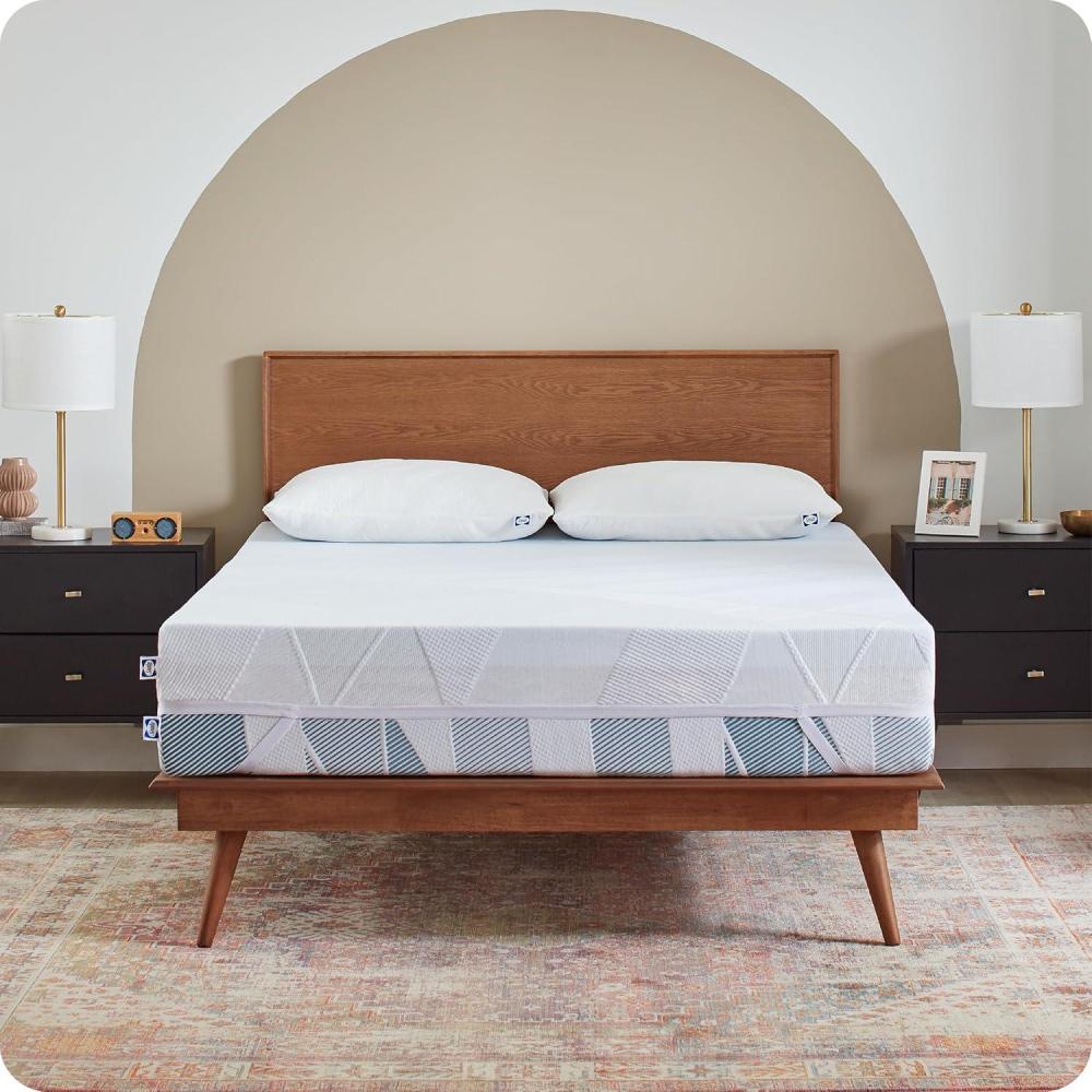 imageSealy Dreamlife 2 Gel Memory Foam Queen Mattress Topper with Cooling Cover SealyComfort Gel Foam SealyCool Stretch Knit Cover with Corner Straps3
