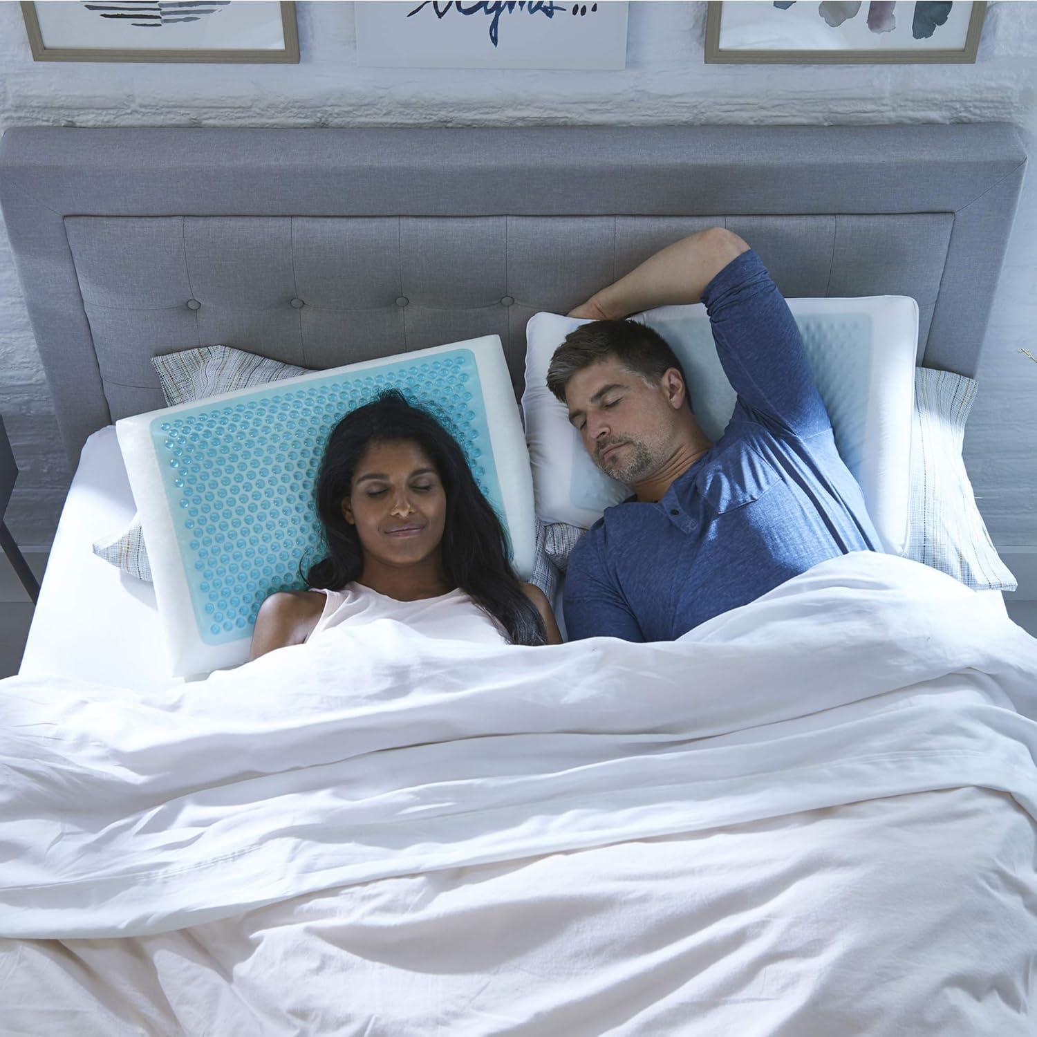 imageComfort Revolution Blue Bubble Gel Memory Foam Pillow Standard Pack of 1 WhiteStandard