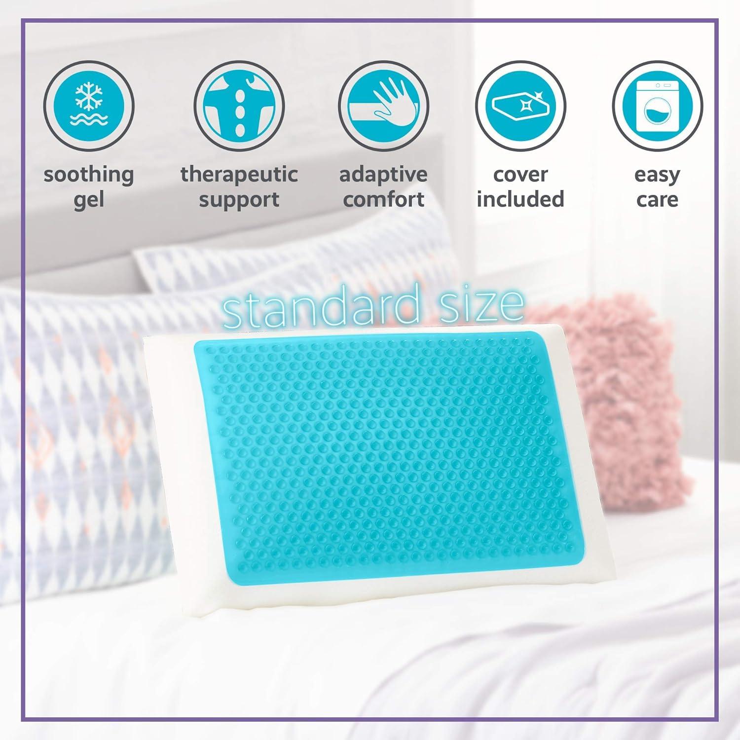 imageComfort Revolution Blue Bubble Gel Memory Foam Pillow Standard Pack of 1 WhiteStandard
