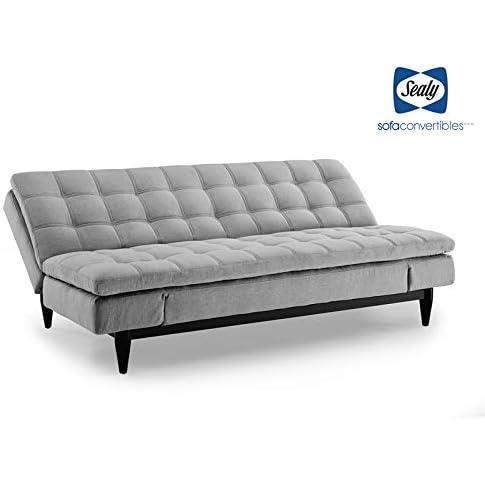 imageSealy Montreal Transitional Convertible Sofa with Microfiber Upholstery in Gray