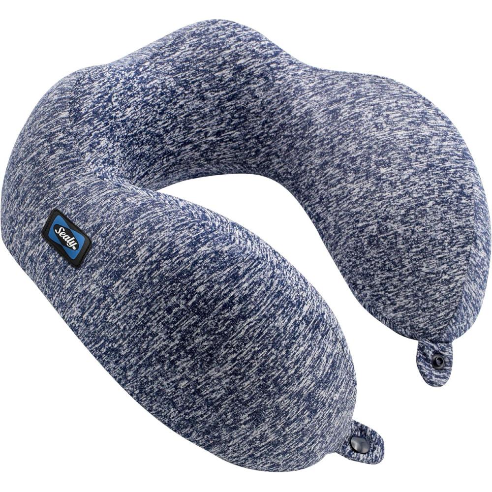 imageSealy Travel Pillow  Airplane Pillow for Neck Support Neck Pillow for Traveling Travel Neck Pillow for Airplanes Ergonomic Travel Pillow Premium Support Travel Pillows for Long FlightsLight Blue  Gray