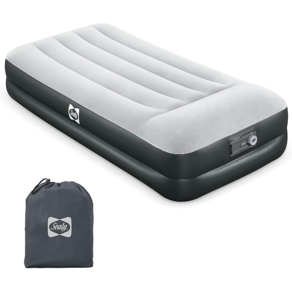 imageSealy Tritech 16 Inflatable Air Mattress Bed with Builtin Pump Storage Bag and Repair Patch for Indoor and Outdoor Use Twin1