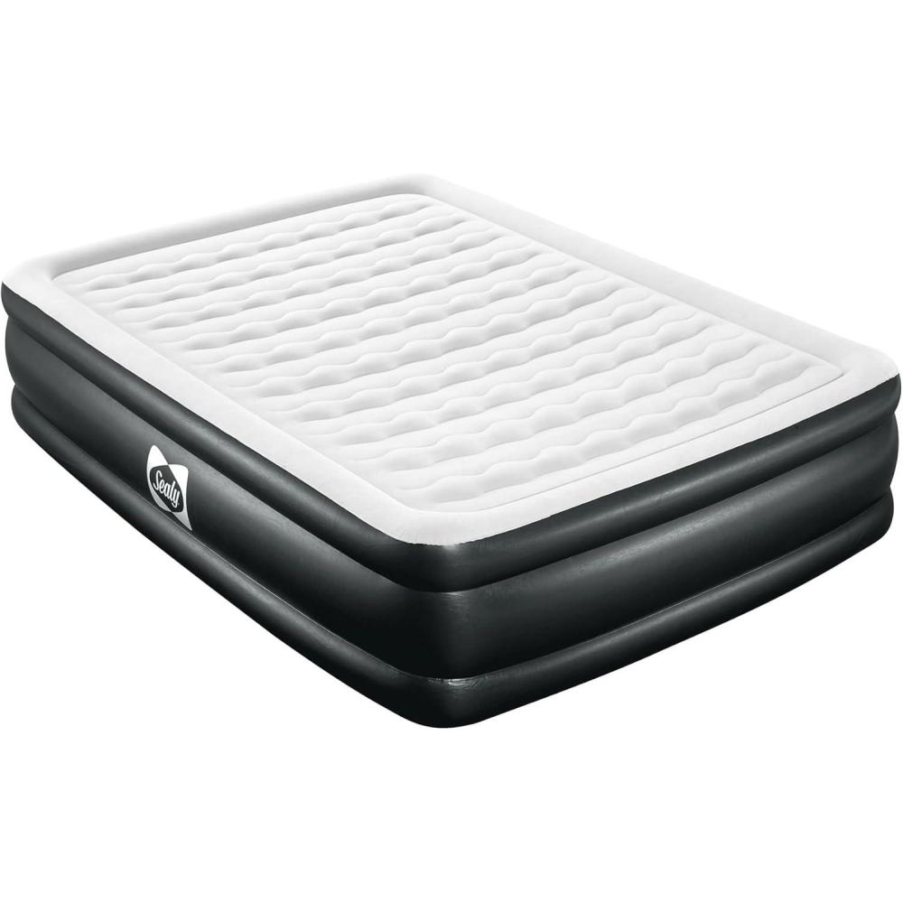 imageSealy Tritech 18quot Inflatable Air Mattress Bed with Builtin Pump Storage Bag and Repair Patch for Indoor and Outdoor Use Queen