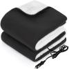 imageSealy 12Volt Heated Car Blanket with 2 USB Output Ports 3 Heating Levels ampamp 4 Hours Auto Off Electric Blanket for Car Truck SUV RV or Camping Machine Washable 59quot X 43quot PlaidCharcoal