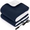 imageSealy 12Volt Heated Car Blanket with 2 USB Output Ports 3 Heating Levels ampamp 4 Hours Auto Off Electric Blanket for Car Truck SUV RV or Camping Machine Washable 59quot X 43quot PlaidNavy