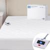 imageSealy 3M Scotchgard Heated Mattress Pad  Quilted Cotton Electric Bed Warmer with 10 Heat Setting Dual Controller  112 Hours Auto Shut Off  17quot Deep All Around Elastic Pocket QueenTwin