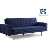 imageSealy Tilbury Contemporary Convertible Sofa with Microfiber Upholstery in Blue