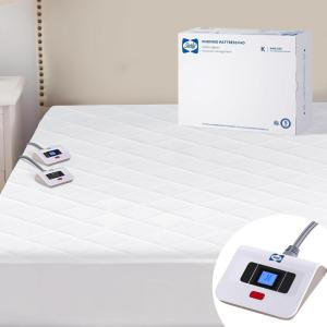 Sealy 3M Scotchgard Heated Mattress Pad | Quilted Cotton Electric Bed Warmer with 10 Heat Setting Dual Controller | 1-12 Hours Auto Shut Off | 17″ Deep All Around Elastic Pocket, Queen(King)