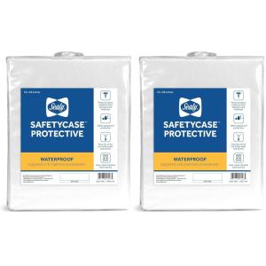 Sealy Baby SafetyCase Breathable Waterproof Crib Mattress Protector Pad, Toddler Bed Cover, Zippered Bedding Encasement, Noiseless, Machine Washable / Dryer Friendly, 52×28” – White(Crib (Pack of 2))