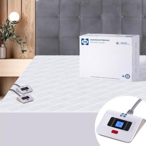 Sealy Heated Mattress Pad King Size, Zone Heating Electric Bed Warmer with Deep Pocket, 10 Heat Setting Dual Controller & 1-12 Hours Auto Shut Off, Knitted Breathable Heated Mattress Cover, White(Queen)