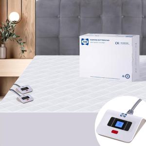 Sealy Heated Mattress Pad King Size, Zone Heating Electric Bed Warmer with Deep Pocket, 10 Heat Setting Dual Controller & 1-12 Hours Auto Shut Off, Knitted Breathable Heated Mattress Cover, White(Cal.King)