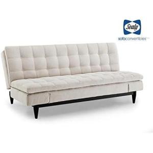 Sealy Montreal Transitional Convertible Sofa with Microfiber Upholstery in Beige