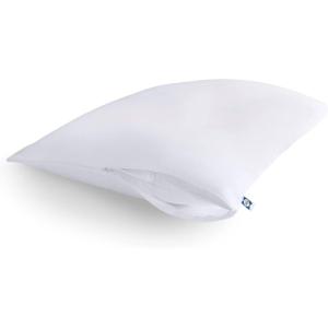 Sealy Performance 100% Cotton Breathable Moisture Wicking Fabric Machine Washable Zippered Pillow Protector, Standard/Queen Size, 2 Pack, White(King)