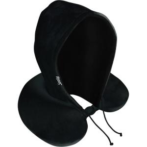 Sealy Travel Pillow – Airplane Neck Pillow with Hood, Travel Neck Pillow for Airplanes, Memory Foam Travel Pillow, Premium Support Travel Pillows for Long Flights(Black)