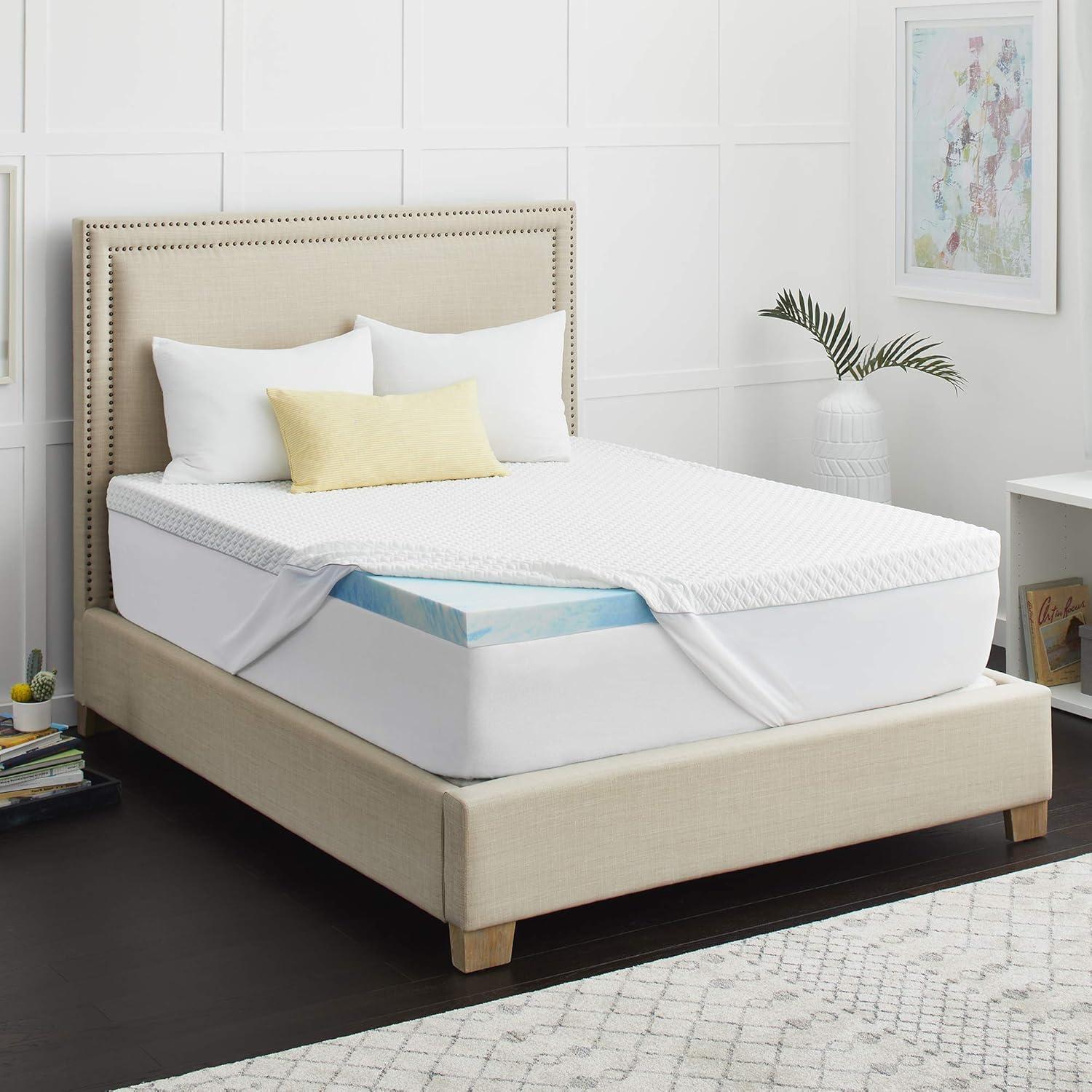 imageSealy 2quot CoolGel Memory Foam Mattress Topper QueenChill Gel