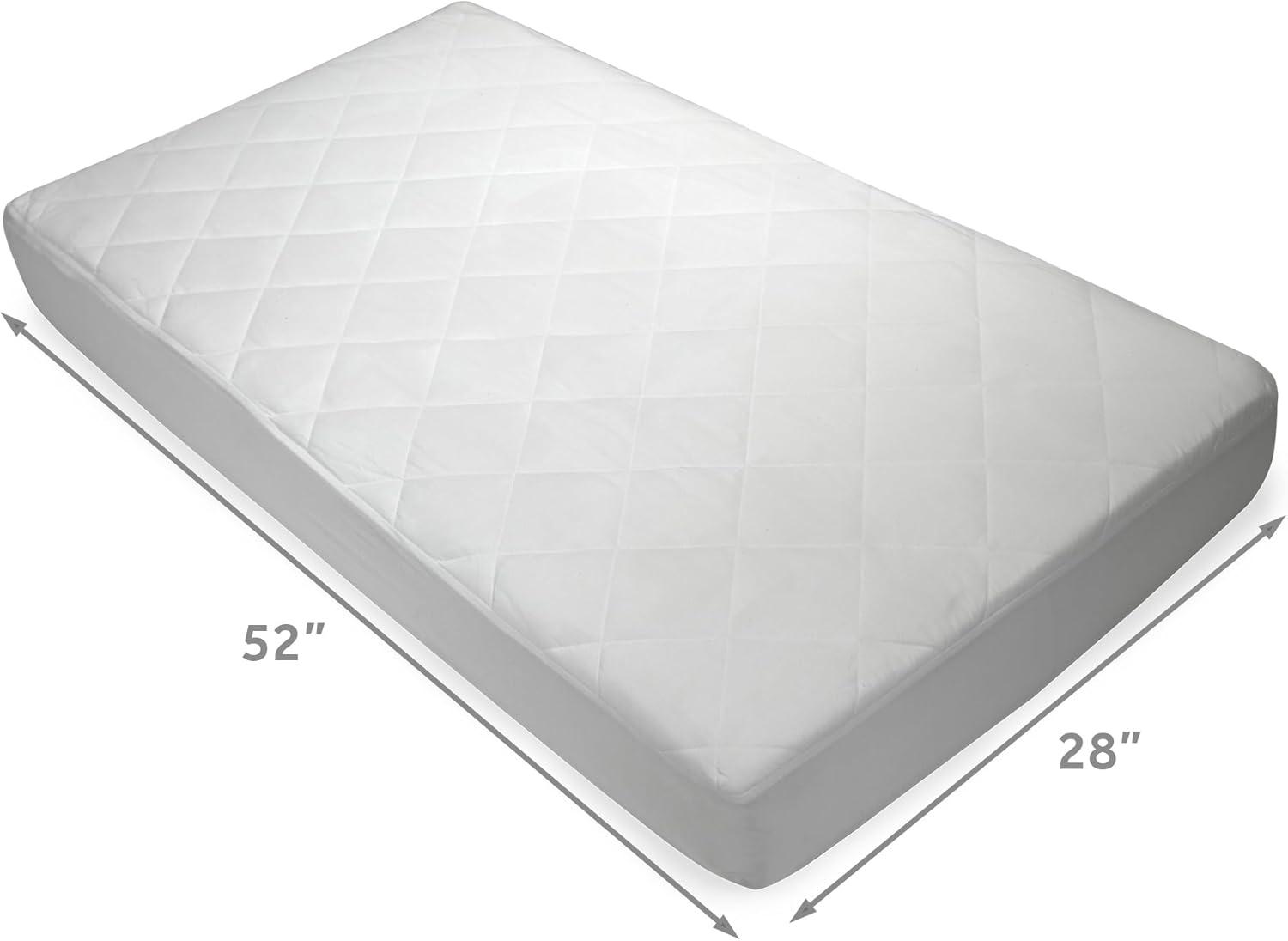 image:imageSealy Baby Naturals Cotton Fitted Ultra Absorbent Infant Crib Mattress Protector Pad and Toddler Bed Cover Durable and Comfortable Topper Machine Washable and Dryer Friendly 52 x 28 WhiteCrib Pack of 2