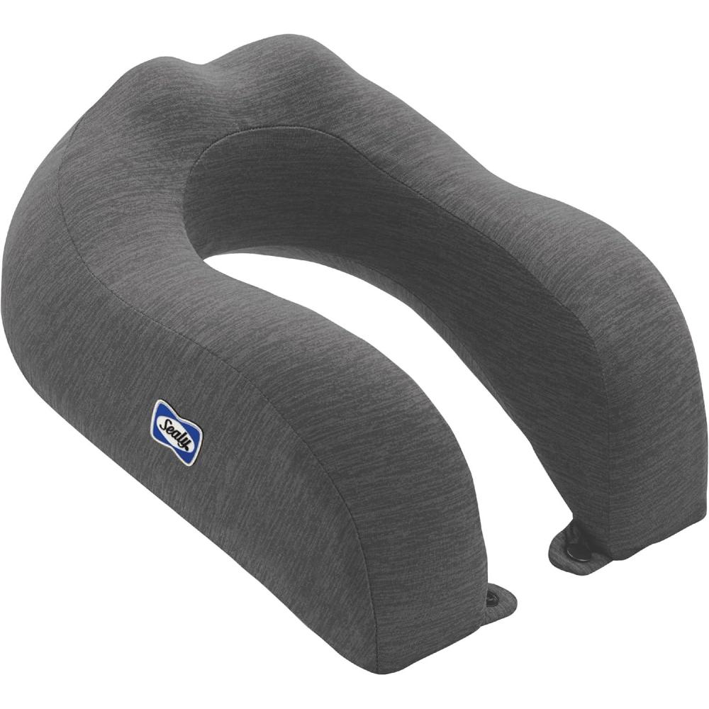 image:imageSealy Travel Neck Pillow  Airplane Memory Foam Neck Pillow for Long Flight Travel Essentials for Long Flights GreyGrey