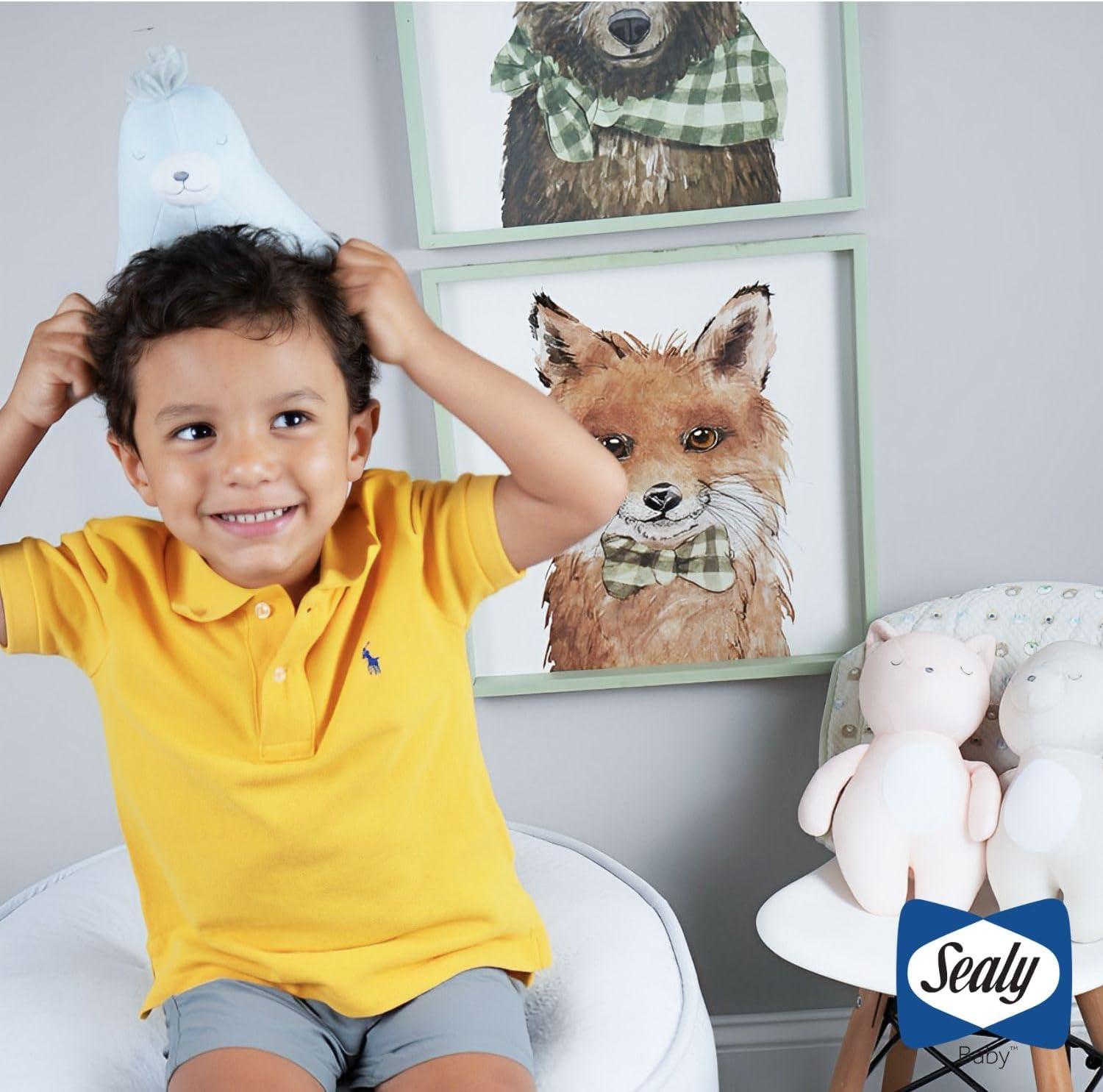 image:imageSEALY BABY Pouf Kids Toddler Ottoman Comfy Lightweight and Stylish Seating for Your Little One Coral amp BlossomsCoral Blossoms