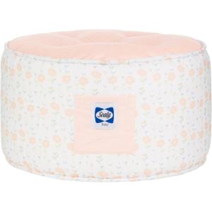 SEALY BABY Pouf Kids Toddler Ottoman – Comfy, Lightweight, and Stylish Seating for Your Little One (Coral & Blossoms)(Coral & Blossoms)