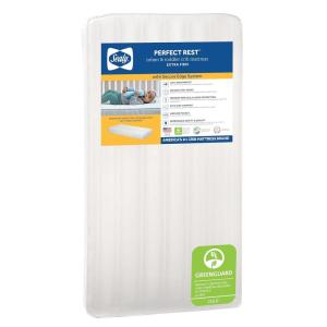 Sealy Baby Perfect Rest Waterproof Crib Mattress plus Toddler Bed Fit, Premium 150 Extra Firm Coils, Non Toxic, Airy Cushioning, GREENGUARD Gold Certified, Safety & Quality Tested, Made in USA, 52X28″(crib mattress)