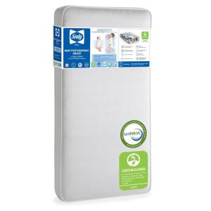 Sealy Baby Posturepedic Grace Hybrid – Firm 2 Stage Breathable Crib Mattress with Waterproof Barrier – GREENGUARD Gold Certified, Soy-enhanced Foam for Infants and Toddlers, Made in the USA (52×28″)(Posturepedic Grace)