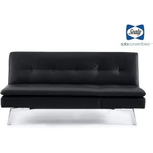 Sealy Savannah Transitional Convertible Chaise Sofa in Black